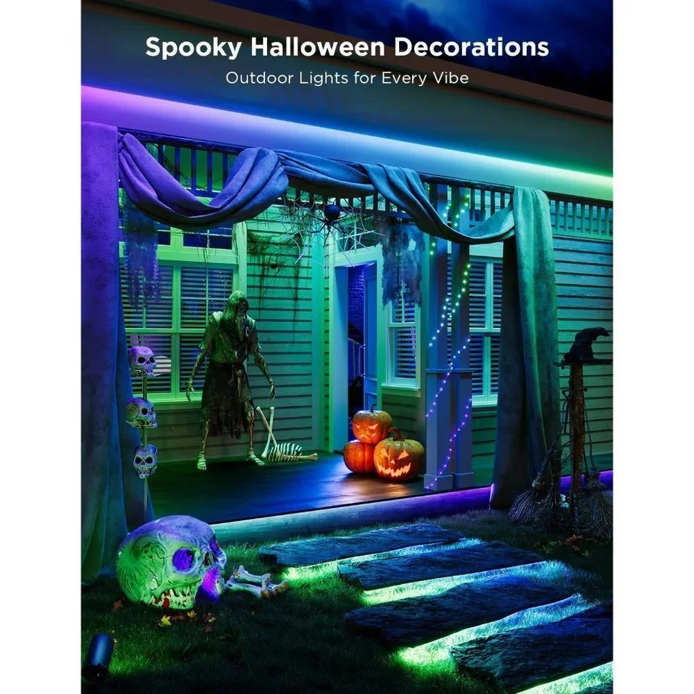 Halloween 32.8ft Pro Outdoor Waterproof Strip Lights with Warm and Cold White